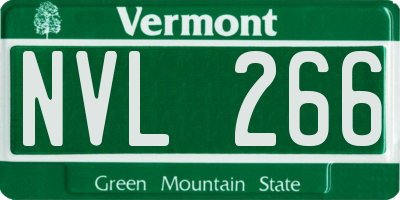 VT license plate NVL266