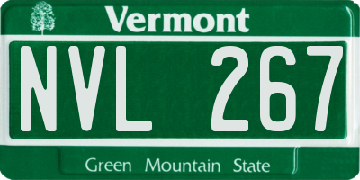 VT license plate NVL267