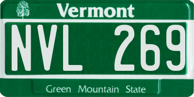 VT license plate NVL269