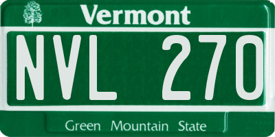VT license plate NVL270