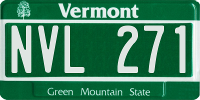VT license plate NVL271