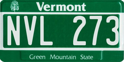 VT license plate NVL273