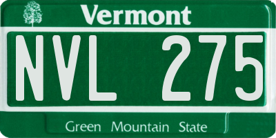 VT license plate NVL275