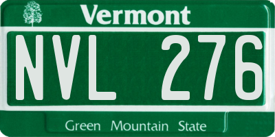 VT license plate NVL276