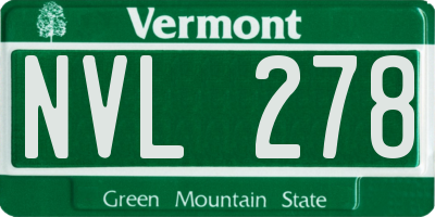 VT license plate NVL278
