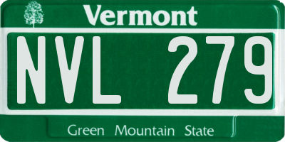 VT license plate NVL279