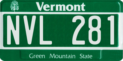 VT license plate NVL281