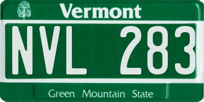 VT license plate NVL283