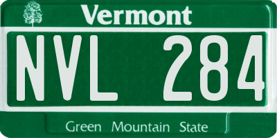 VT license plate NVL284