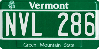 VT license plate NVL286