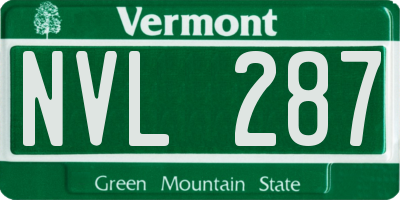 VT license plate NVL287