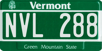VT license plate NVL288