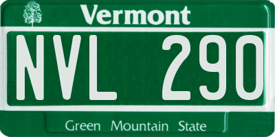 VT license plate NVL290