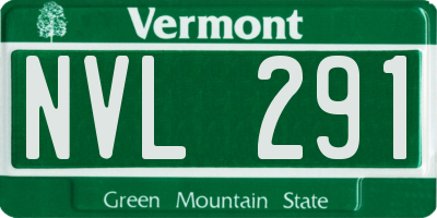 VT license plate NVL291