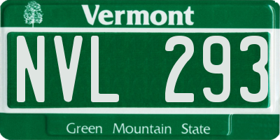 VT license plate NVL293