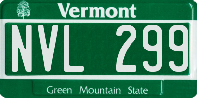 VT license plate NVL299