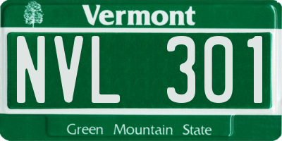 VT license plate NVL301