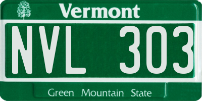 VT license plate NVL303