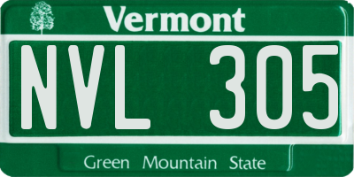 VT license plate NVL305