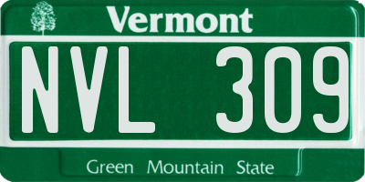 VT license plate NVL309