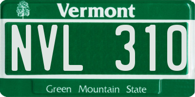 VT license plate NVL310