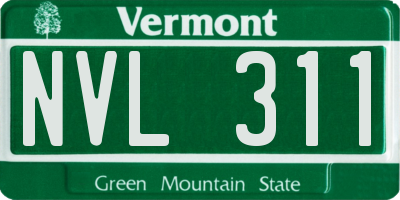 VT license plate NVL311