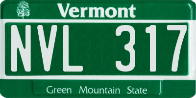 VT license plate NVL317
