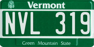 VT license plate NVL319