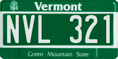 VT license plate NVL321