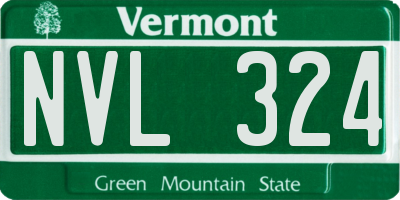 VT license plate NVL324