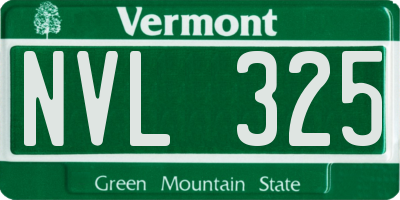 VT license plate NVL325