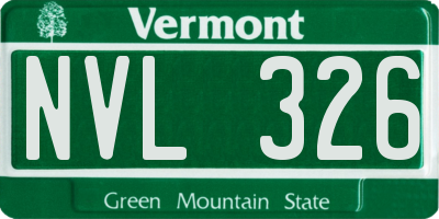 VT license plate NVL326