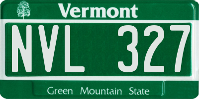 VT license plate NVL327