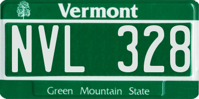 VT license plate NVL328