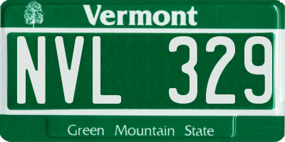 VT license plate NVL329