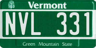 VT license plate NVL331