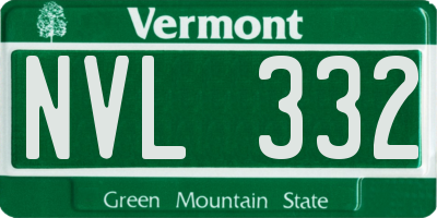 VT license plate NVL332