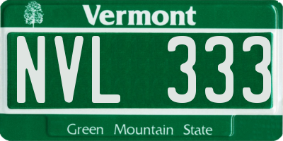VT license plate NVL333