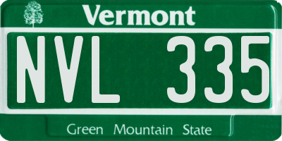 VT license plate NVL335