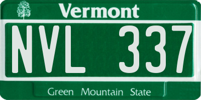 VT license plate NVL337