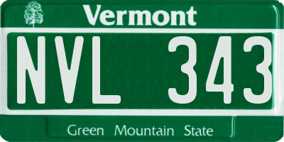 VT license plate NVL343
