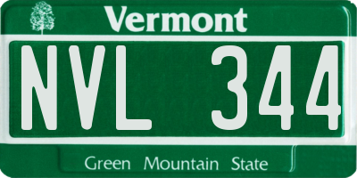 VT license plate NVL344