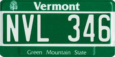 VT license plate NVL346