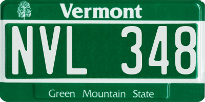 VT license plate NVL348