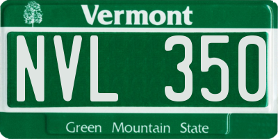 VT license plate NVL350