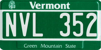 VT license plate NVL352