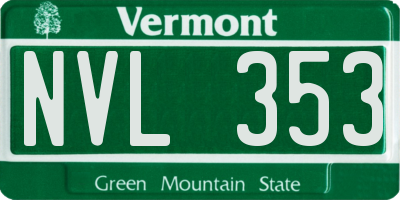 VT license plate NVL353