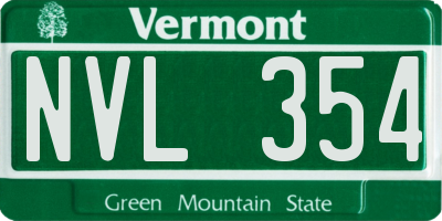 VT license plate NVL354