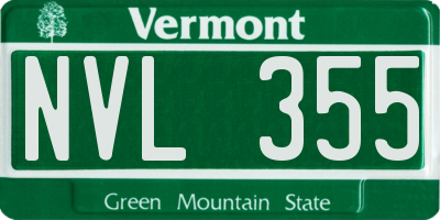 VT license plate NVL355