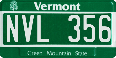 VT license plate NVL356